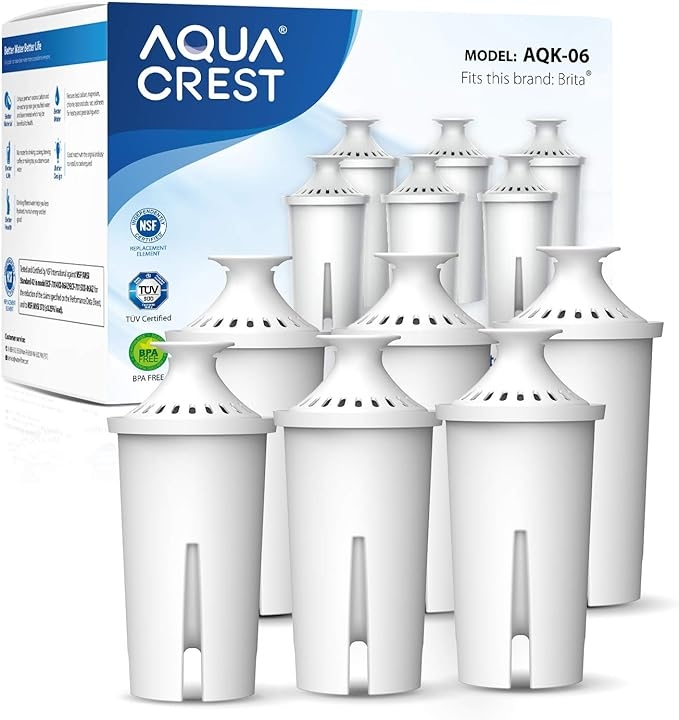 Mavea Classic Bella Atlantis BPA Free Soho & More! 6 Month Filter Supply 6pc Slim Replacement Water Filters 6pc Set Fits Brita Pitchers & Dispensers by Max Strength Pro Fits Brita Classic